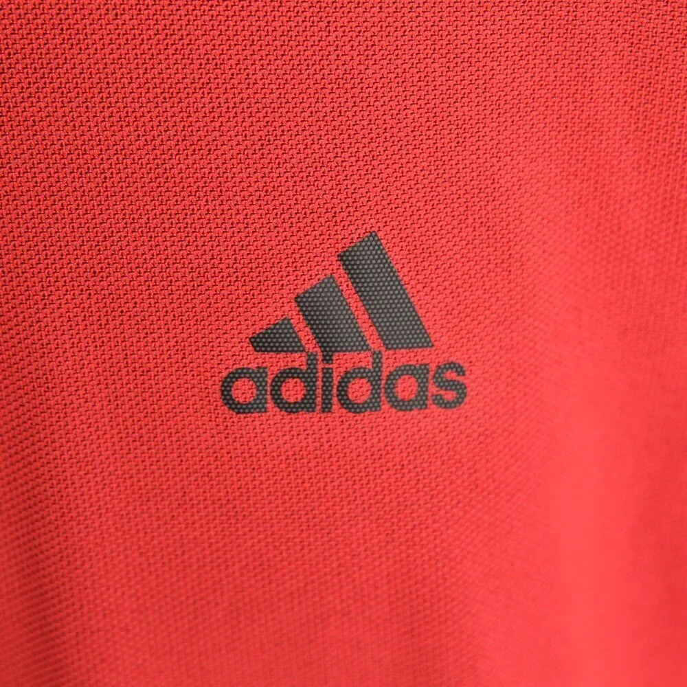 Adidas Golf Polo Shirt Men’s Medium M Pink Gray Short Sleeve EUC ⛳ Athletic 🔥